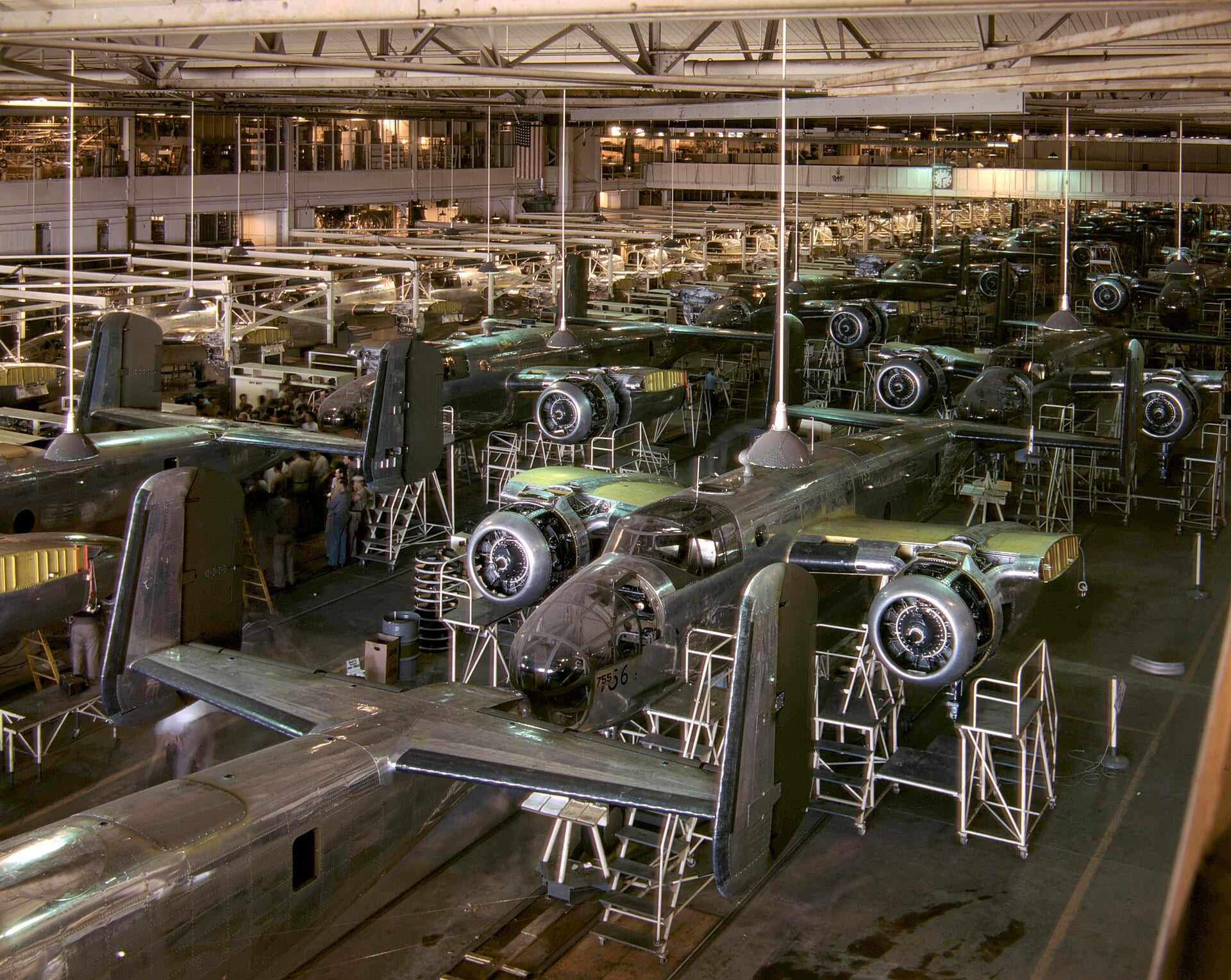 Aerospace manufacturing assembly line